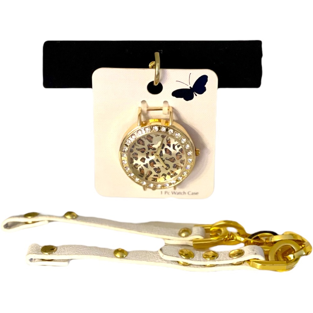 Leopard bling watch with a changeable band